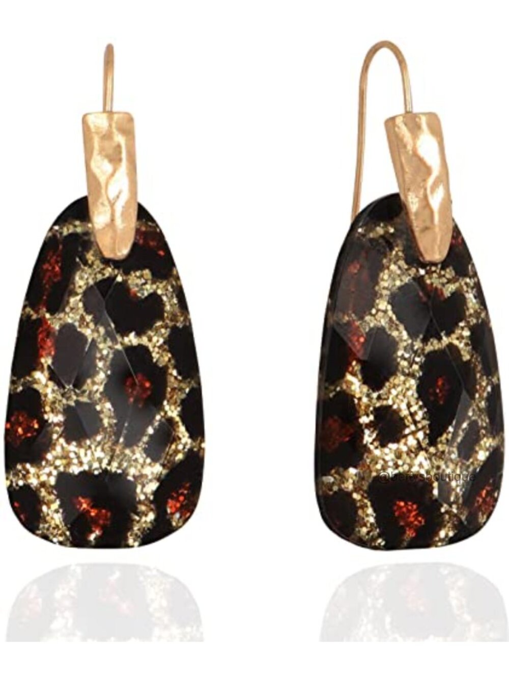 14k Gold Plated Teardrop Drop Earrings Resin MOP Korean Handcrafted